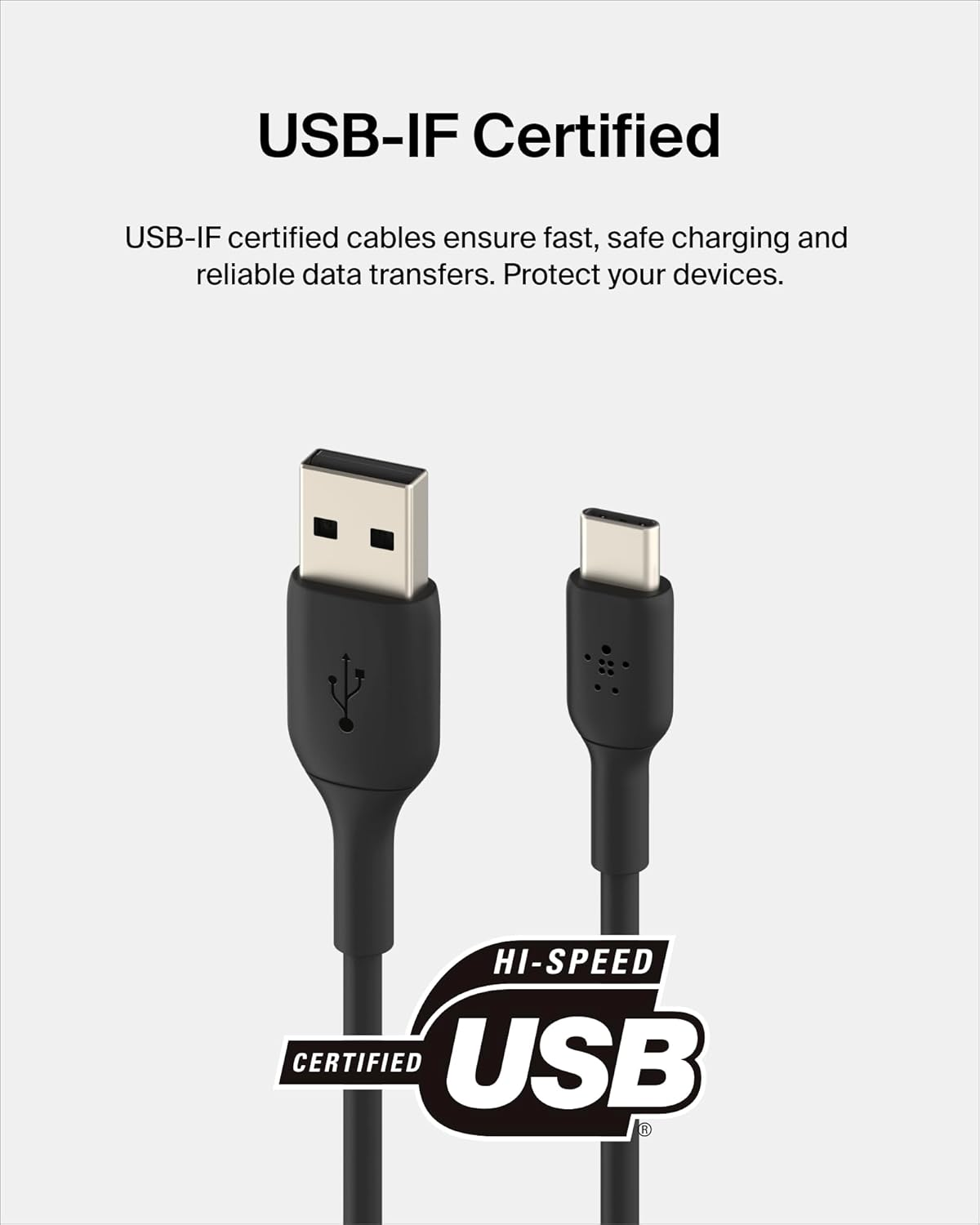 Belkin BOOSTCHARGE™ USB-A to USB-C Cable, 1M - Black Belkin BOOSTCHARGE™ USB-A to USB-C Cable, 1M - Black